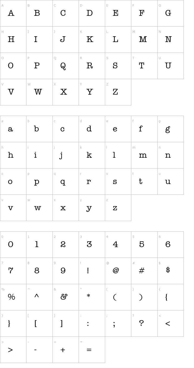 Character Map Keyboard Alternate SSi Medium Alternate Font