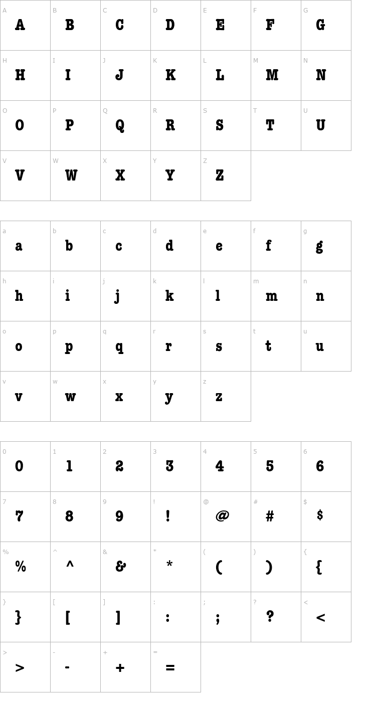 Character Map Keyboard CondensedAlt SSi Bold Condensed Alternate Font