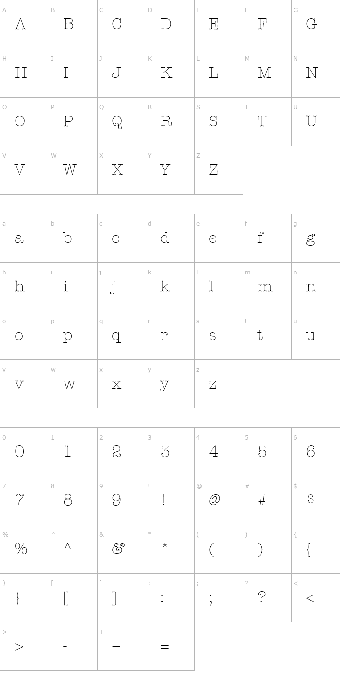 Character Map Keyboard Light Alternate SSi Light Alternate Font