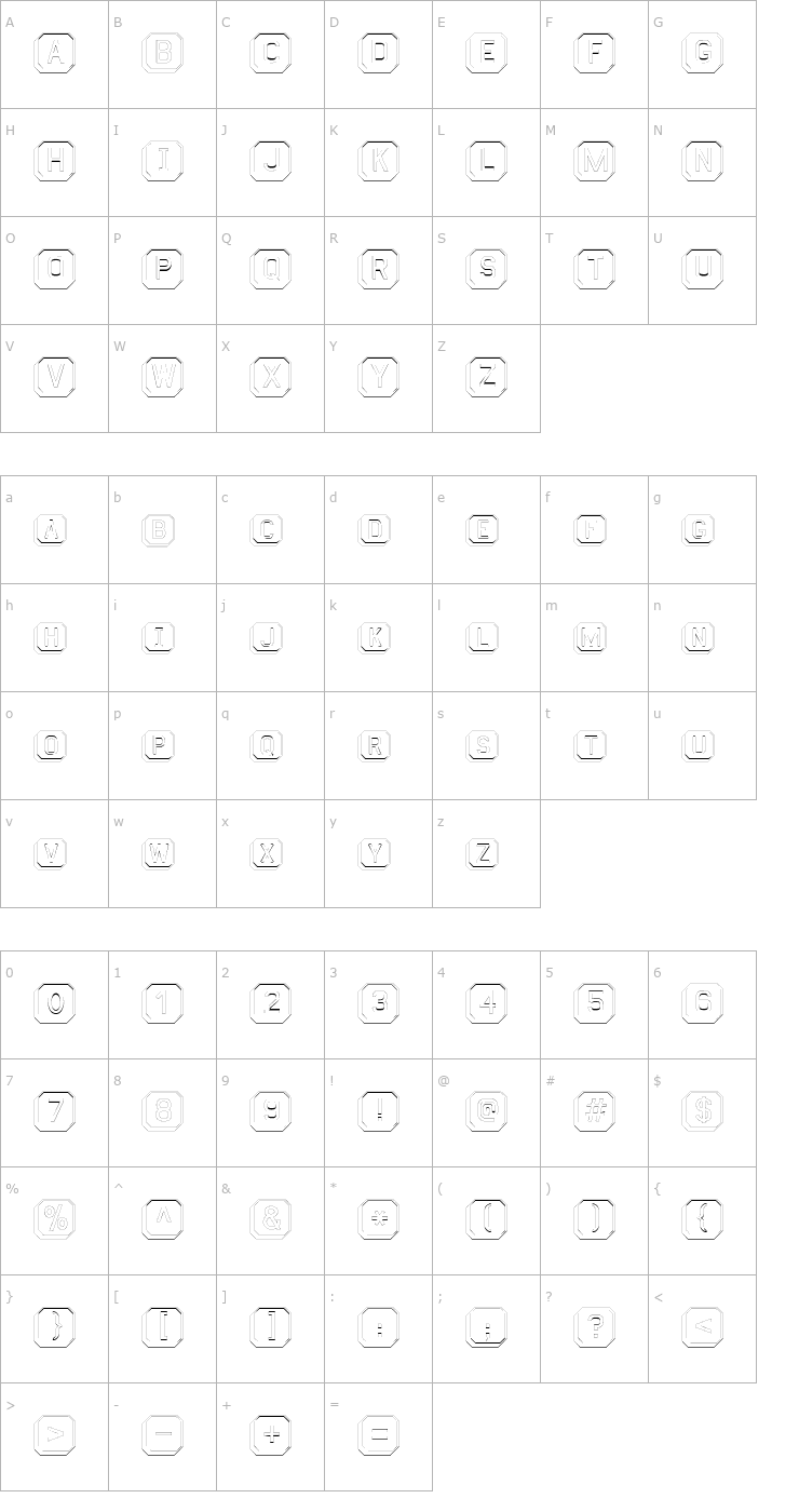 Character Map KeyboardOutline Font