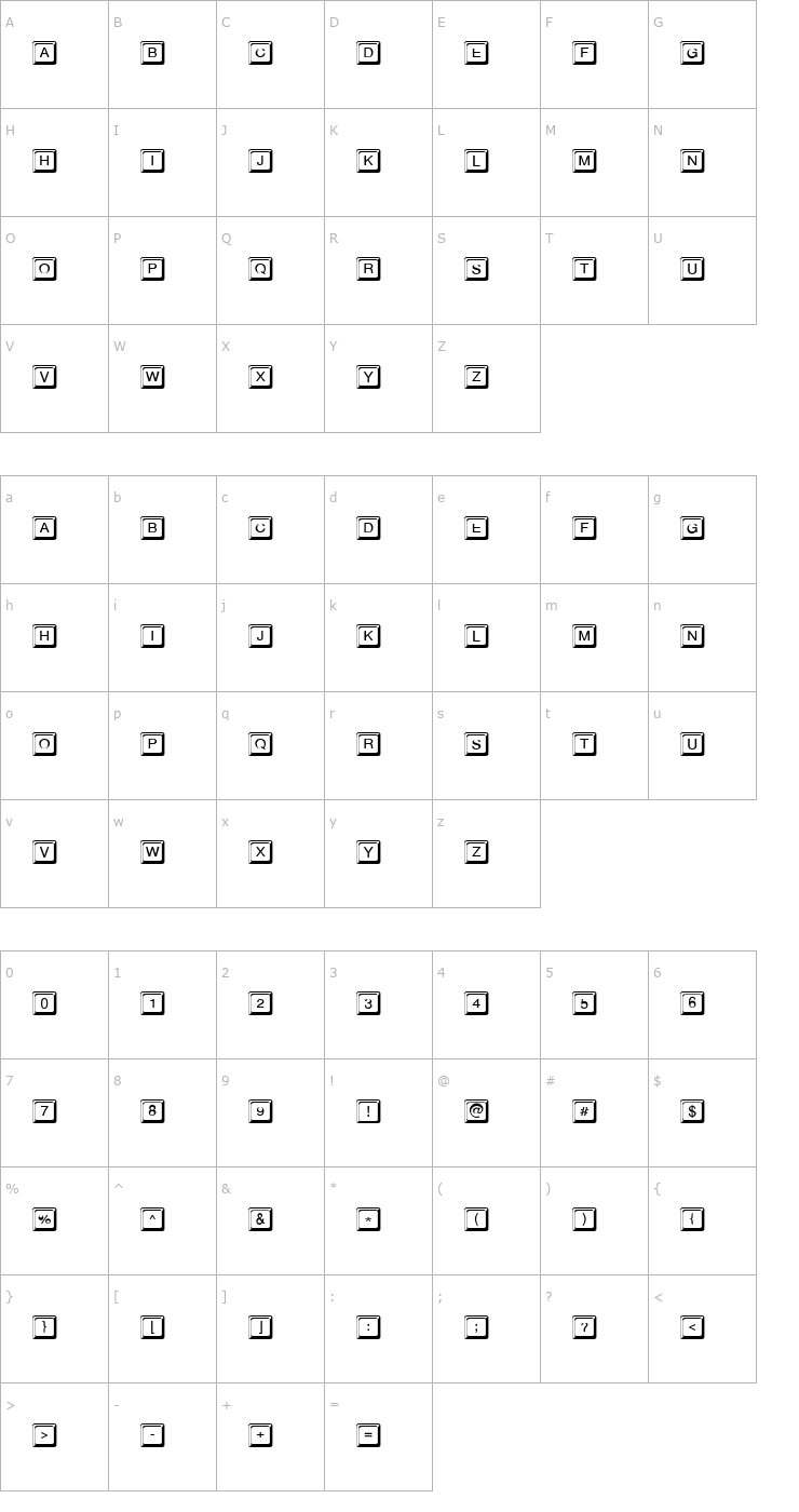 Character Map KeyboardTwo-Regular Font