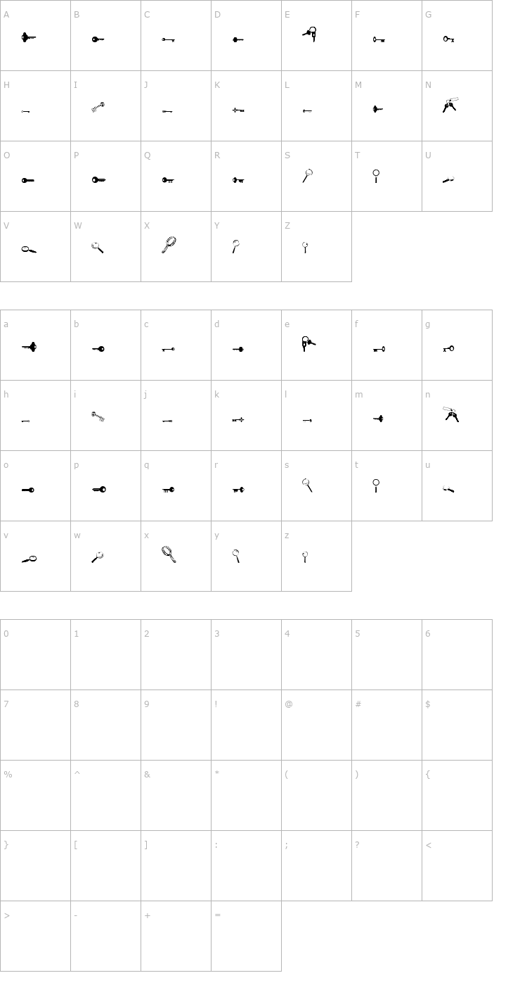 Character Map Keys Font
