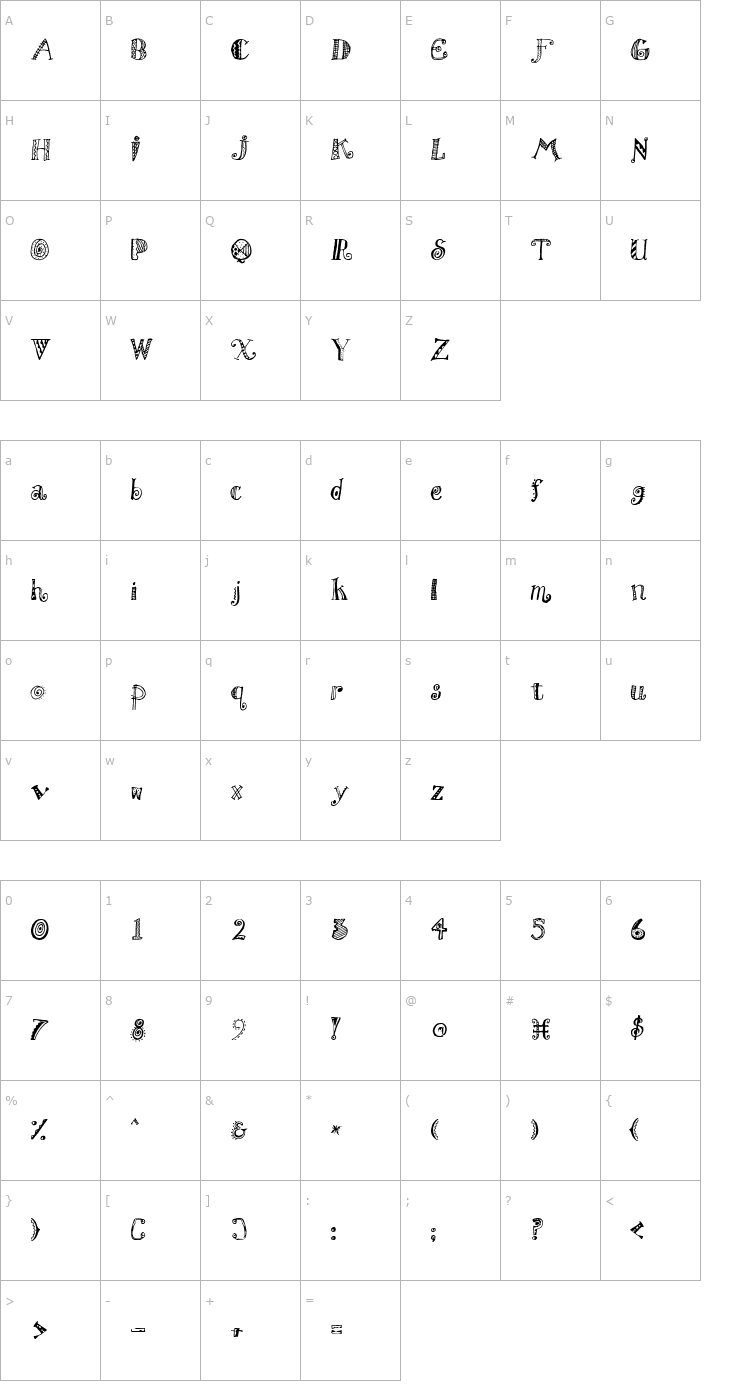 Character Map KF Carnival Font
