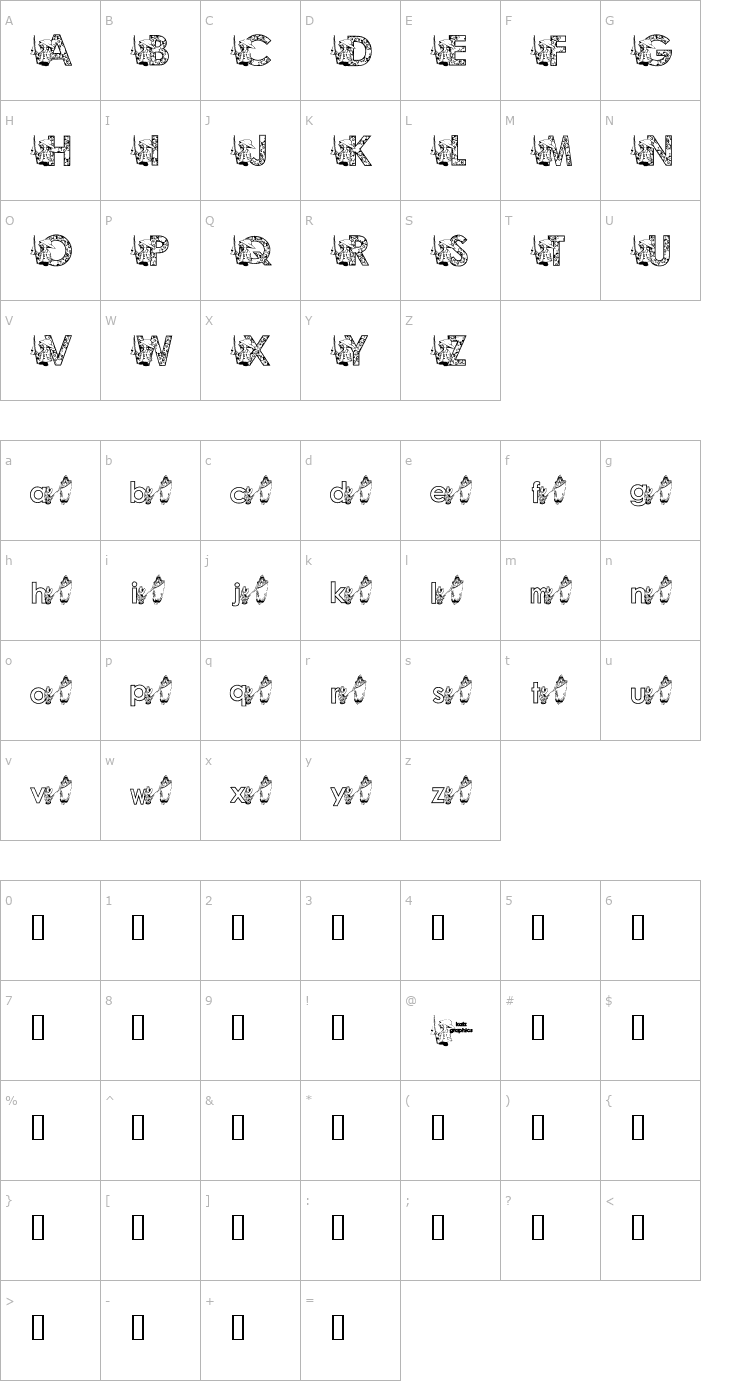 Character Map KG FISHERMAN Font