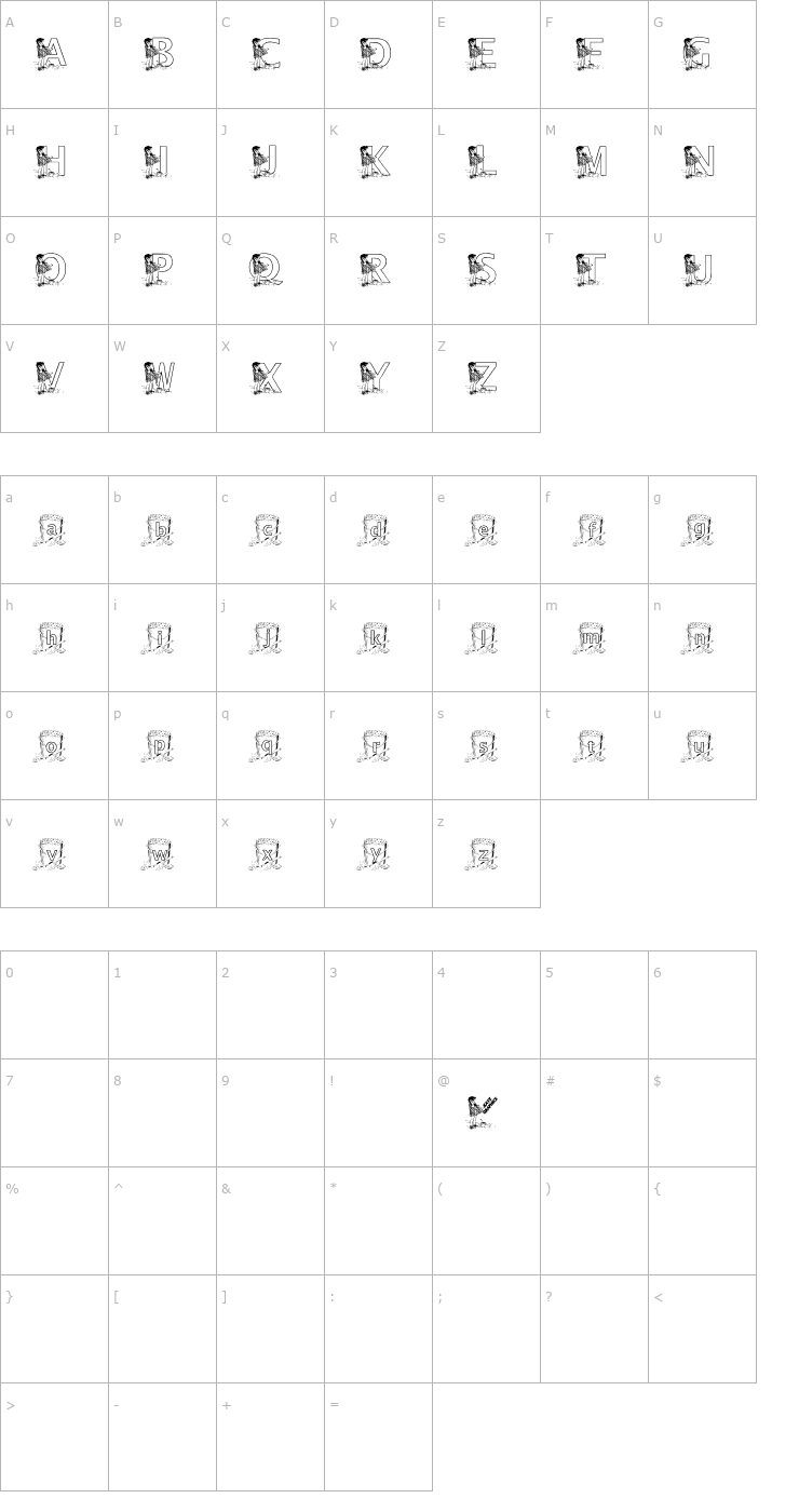 Character Map KGBEACH1 Font