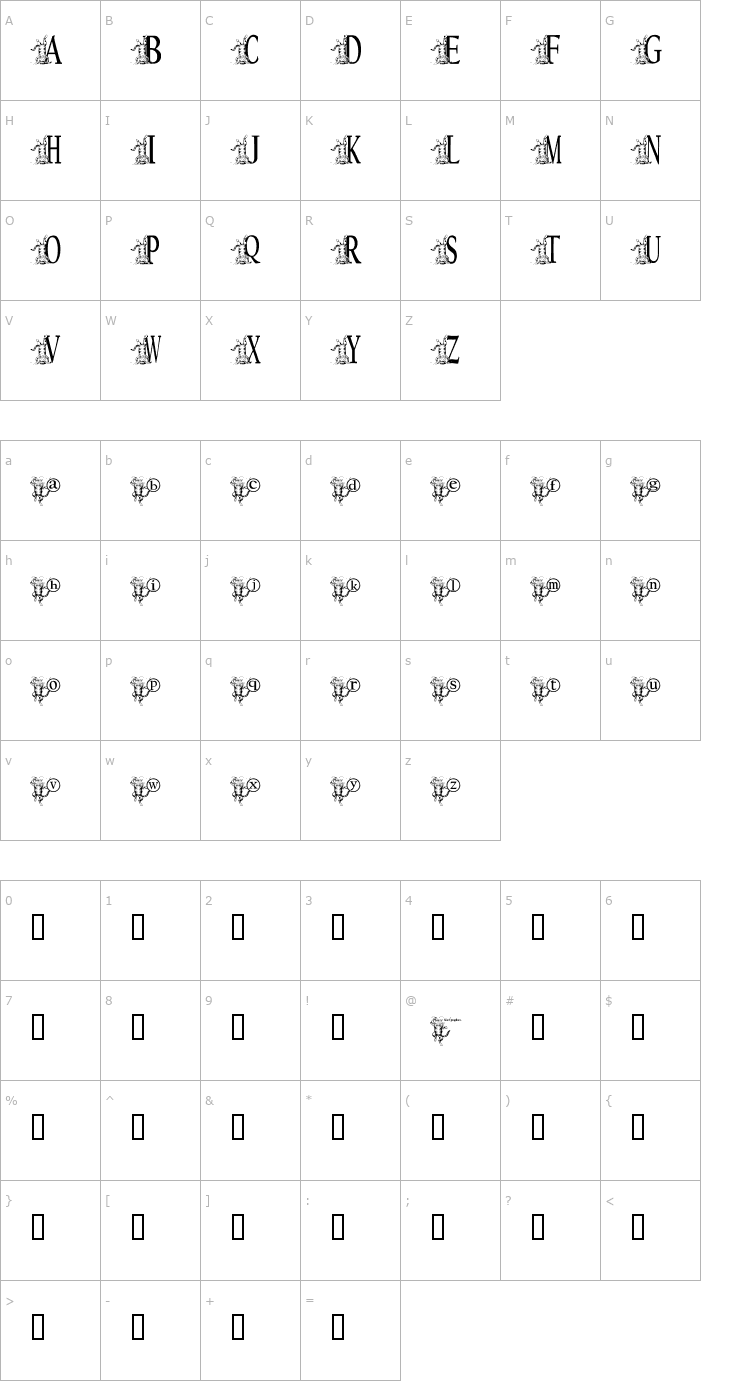 Character Map KGKATZ2 Font