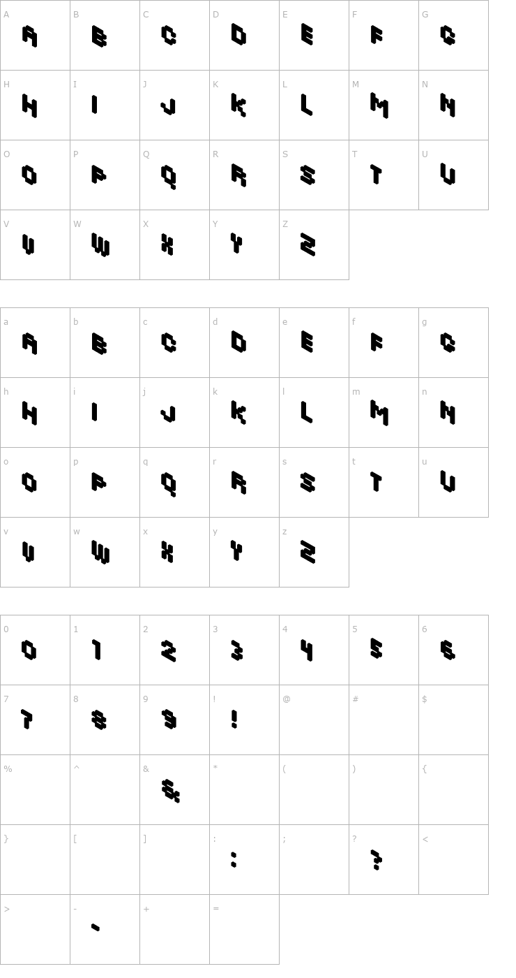 Character Map Khalijaka Black Font