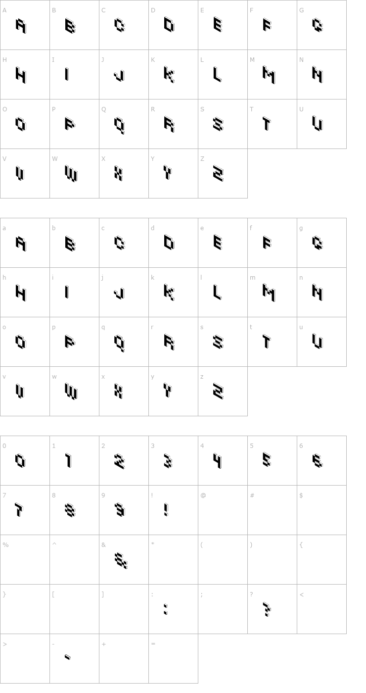 Character Map Khalijaka Outline Font