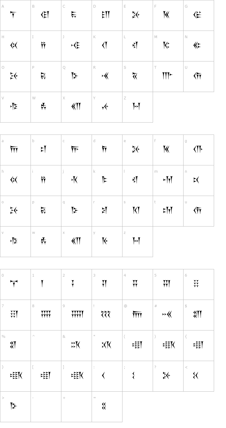 Character Map Khosrau font Font