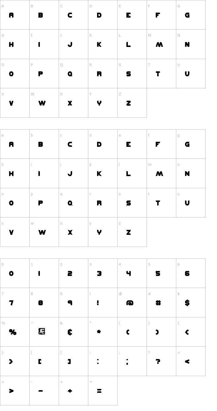 Character Map Kickflip -BRK- Font