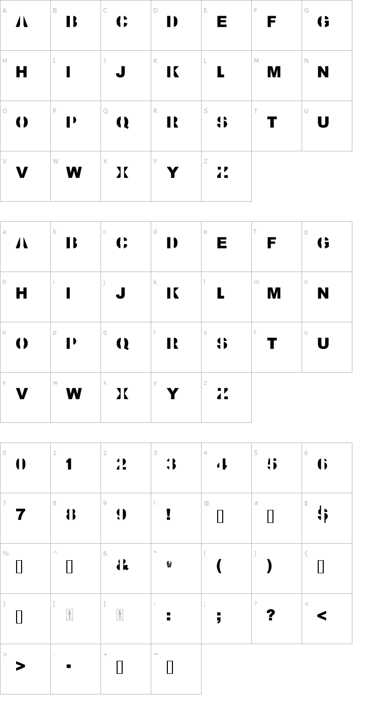 Character Map Kill All Fonts Font