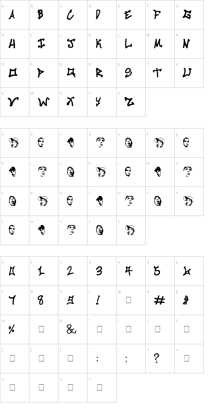 Character Map Killanea Font