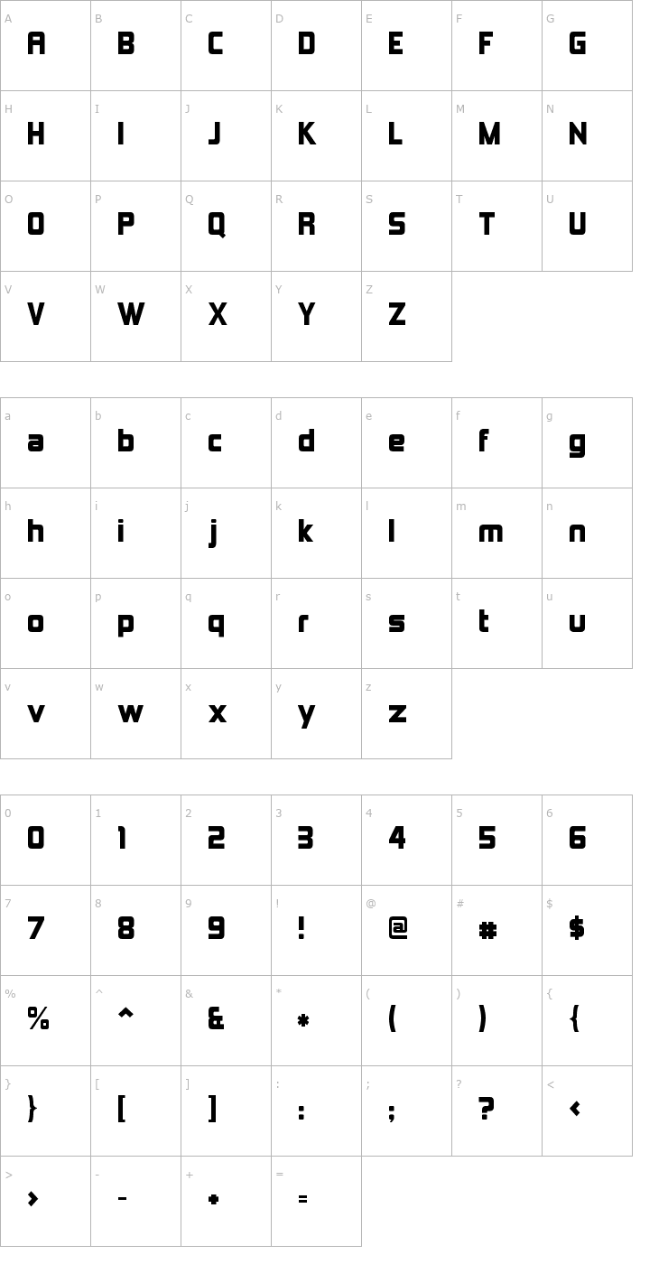 Character Map Kimberley Alternate Font