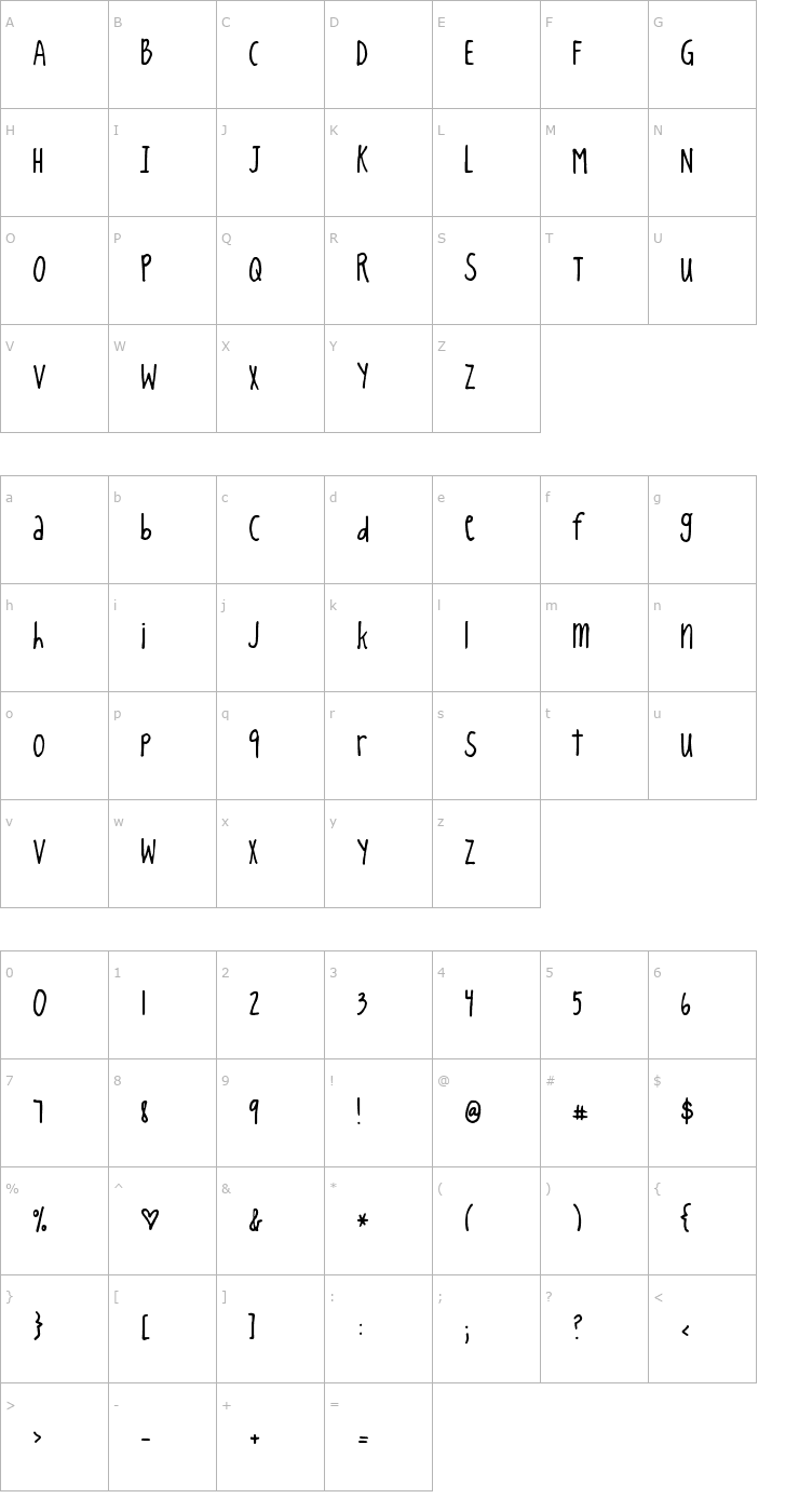 Character Map King CooL KC Font