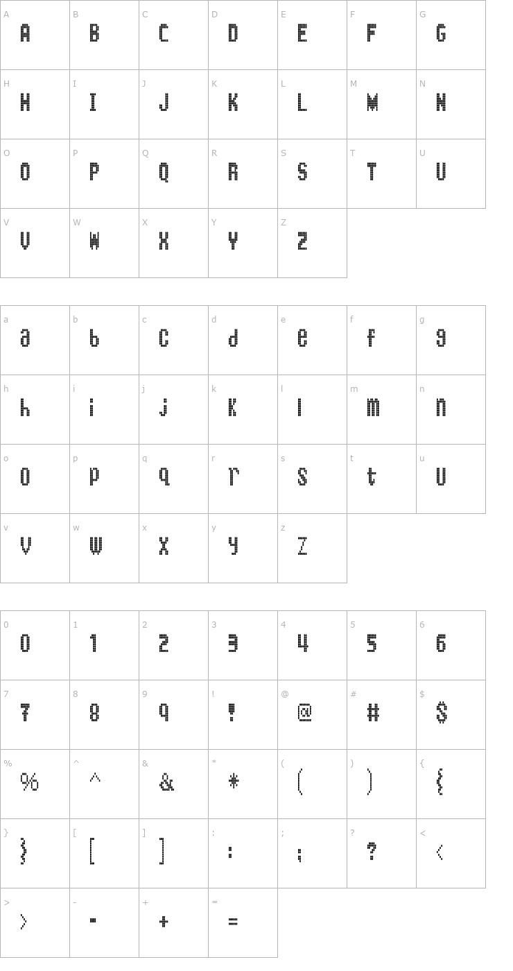 Character Map KingBus Font