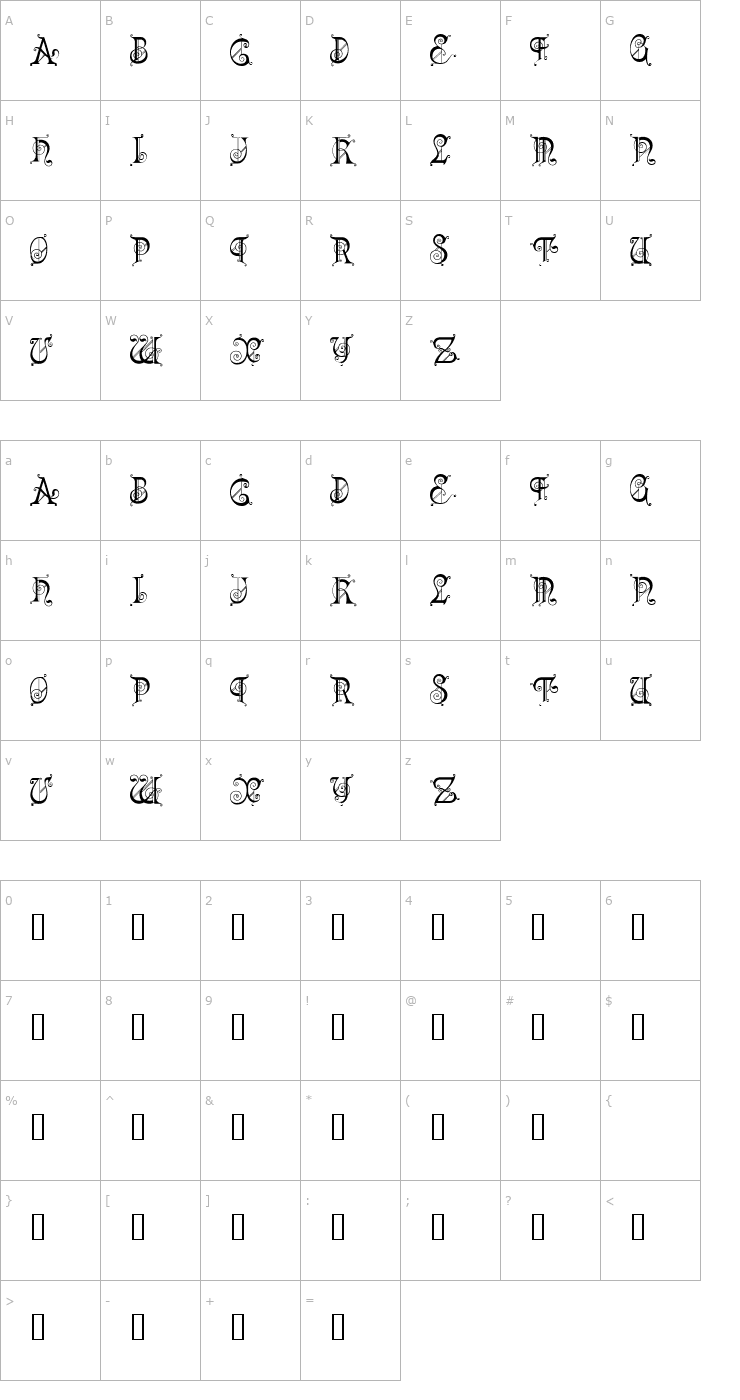 Character Map KingdomCome Font