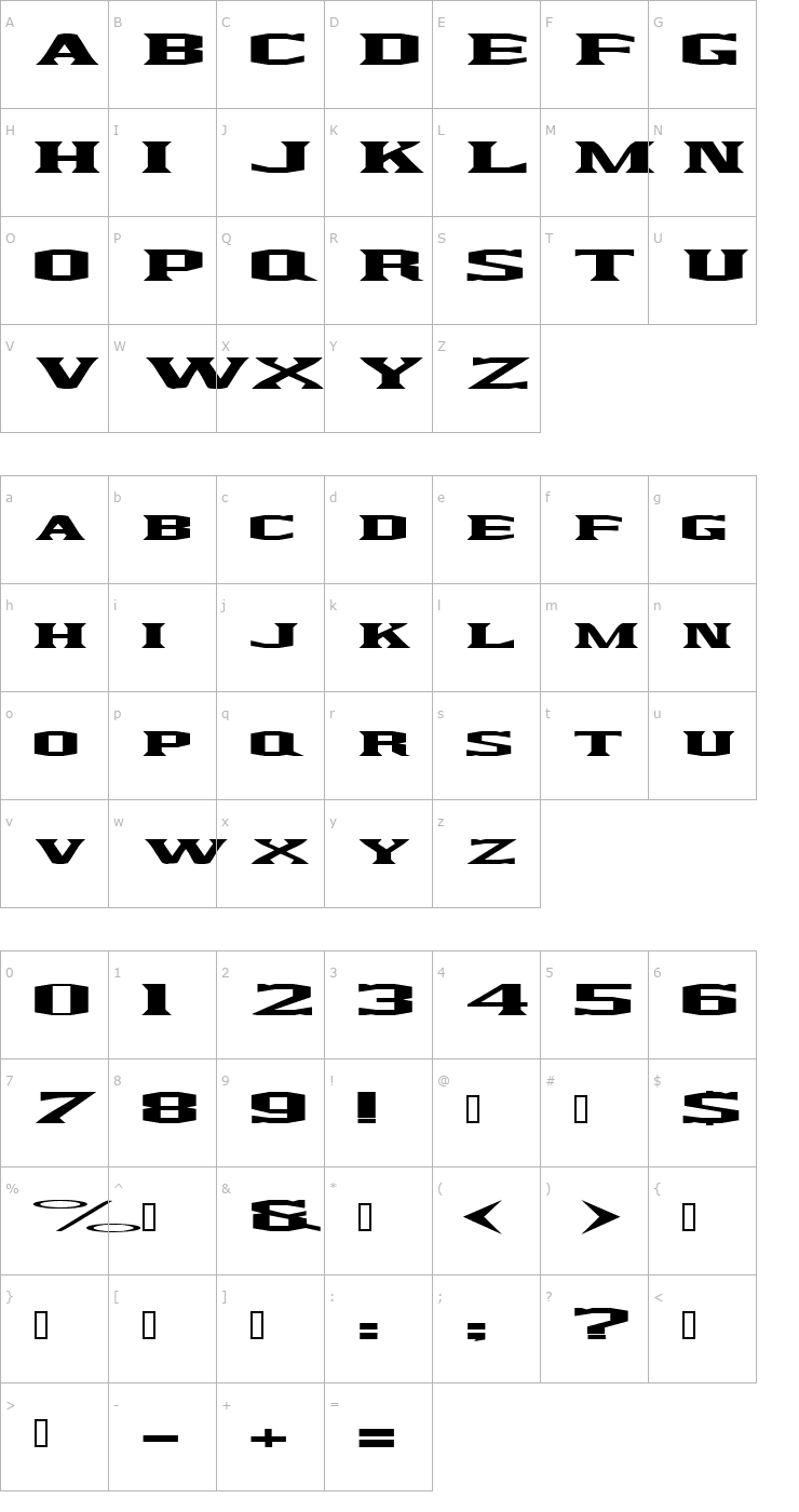 Character Map Kingfresh Font