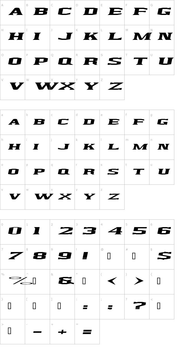 Character Map Kingfresh Italic Font