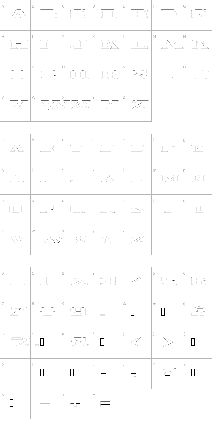 Character Map KingfreshOutline Font