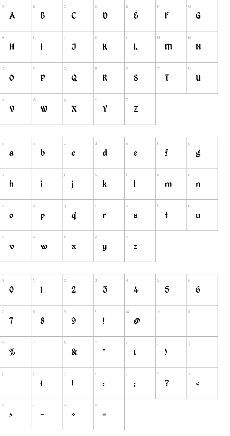 Character Map Kingthings Petrock Font