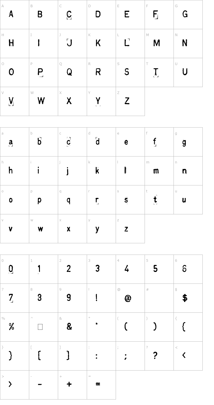 Character Map Kingthings Printingkit Font