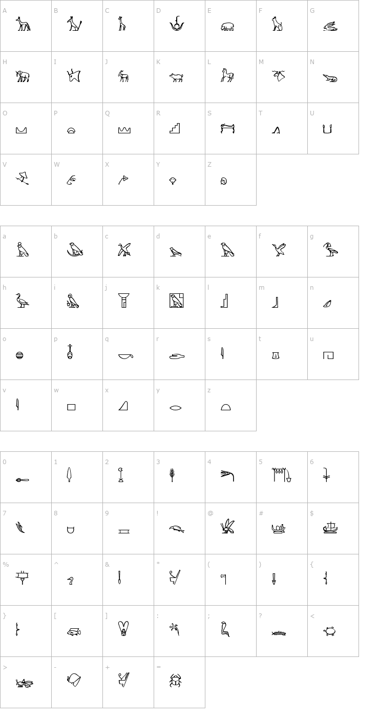 Character Map KingTut-Too Regular Font