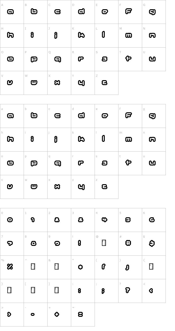 Character Map Kinkimono Font