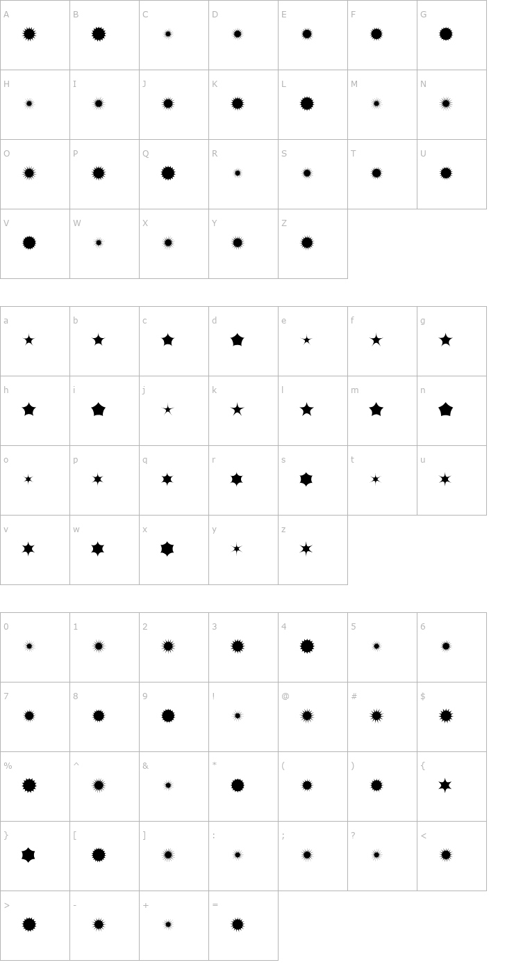 Character Map Kinkimono2 Font