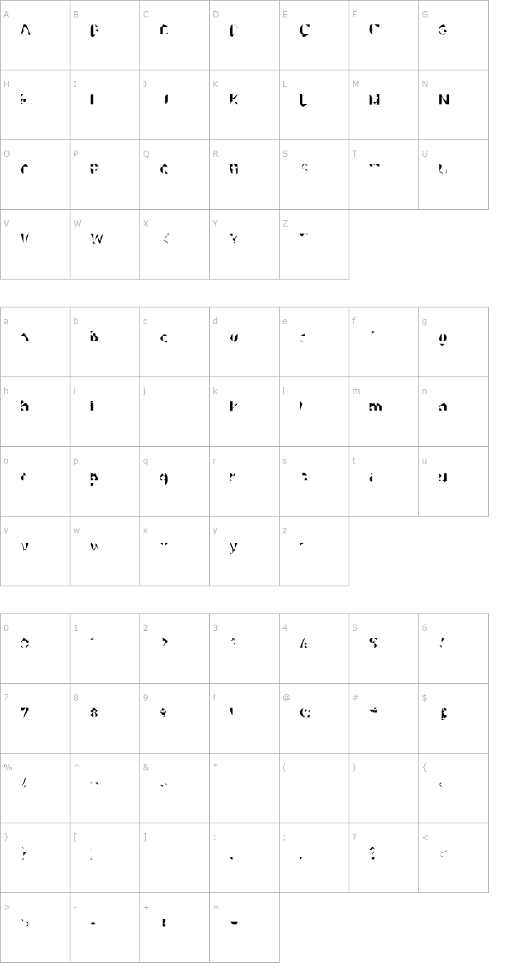 Character Map Knarkarsvin Font
