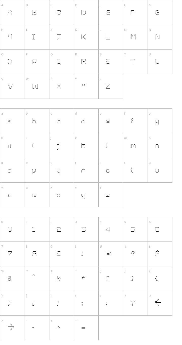 Character Map KneeonLight Font