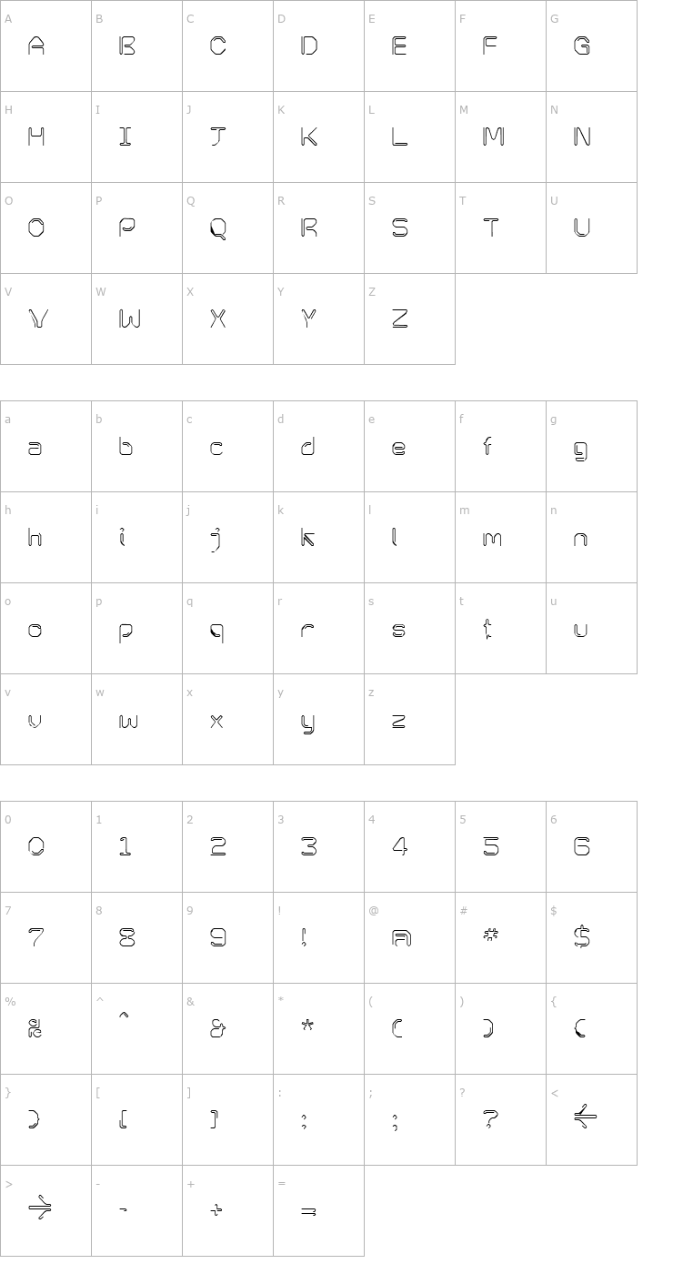 Character Map KneeonSquare Font
