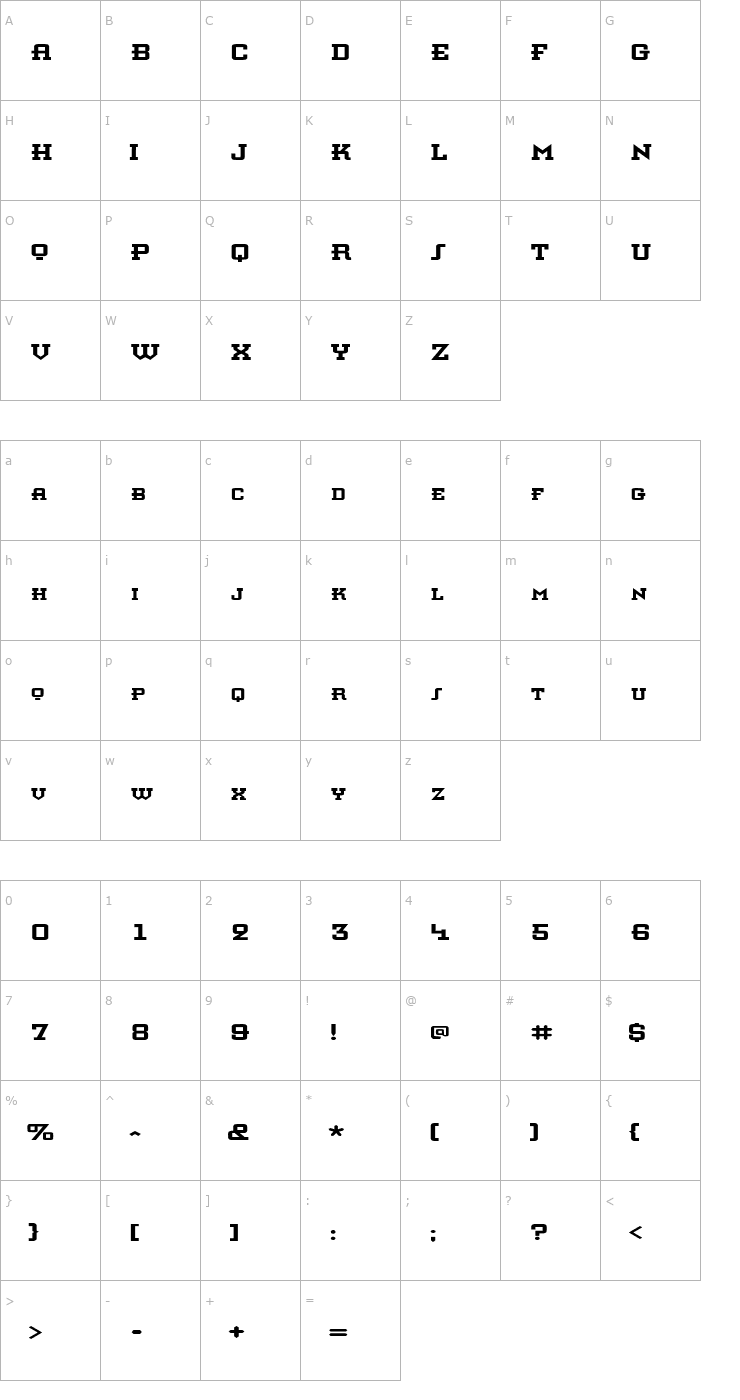 Character Map KnomenExtended Font