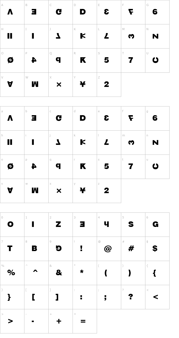 Character Map Knulla Font