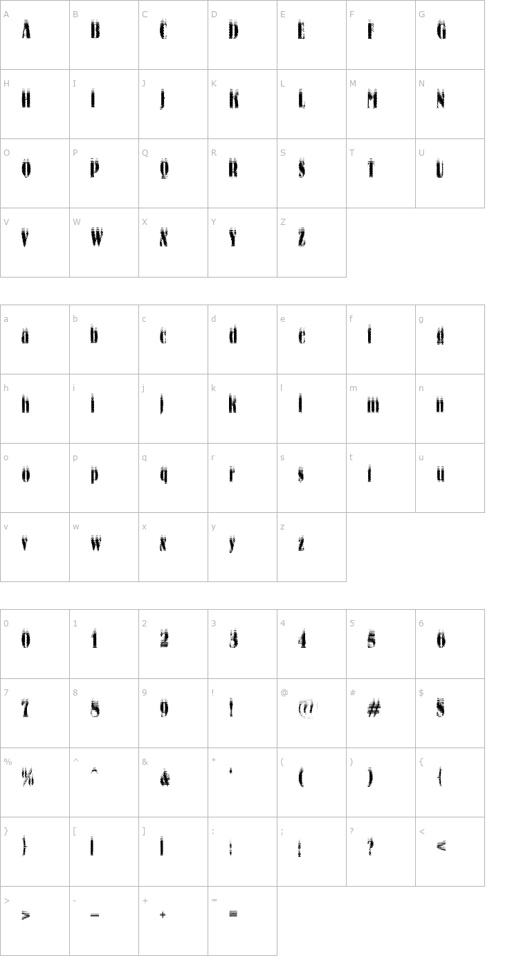 Character Map Ko City Font