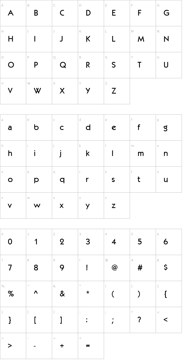 Character Map Koch Bold Font