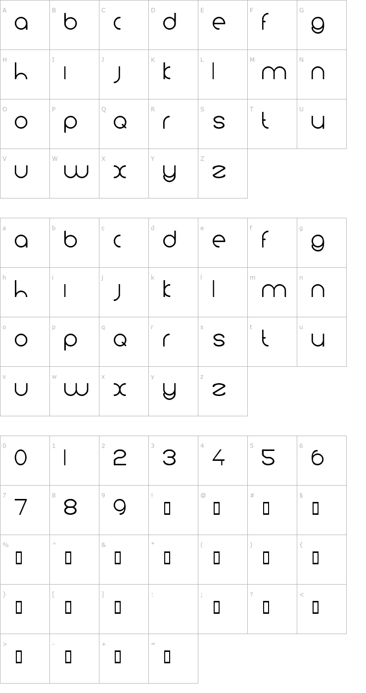Character Map koeschaap Font