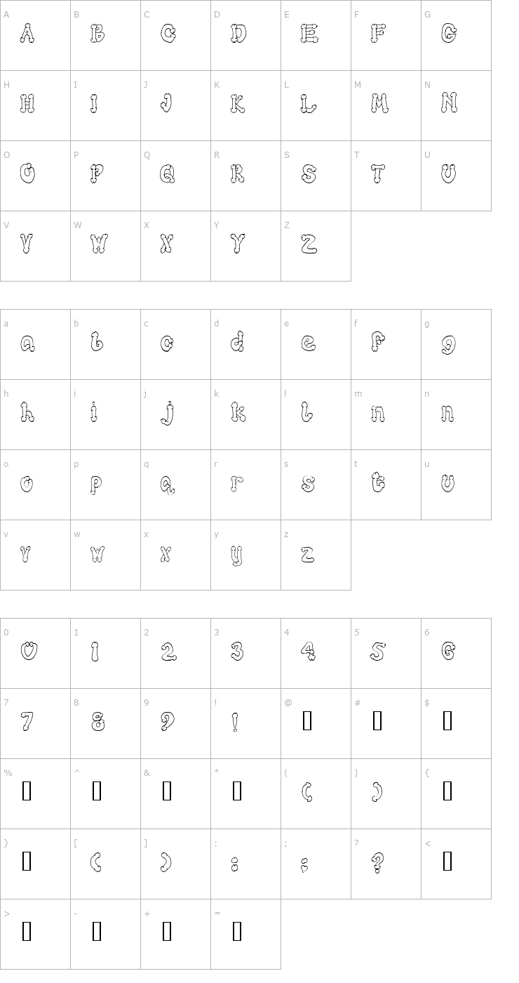 Character Map Koksure Font