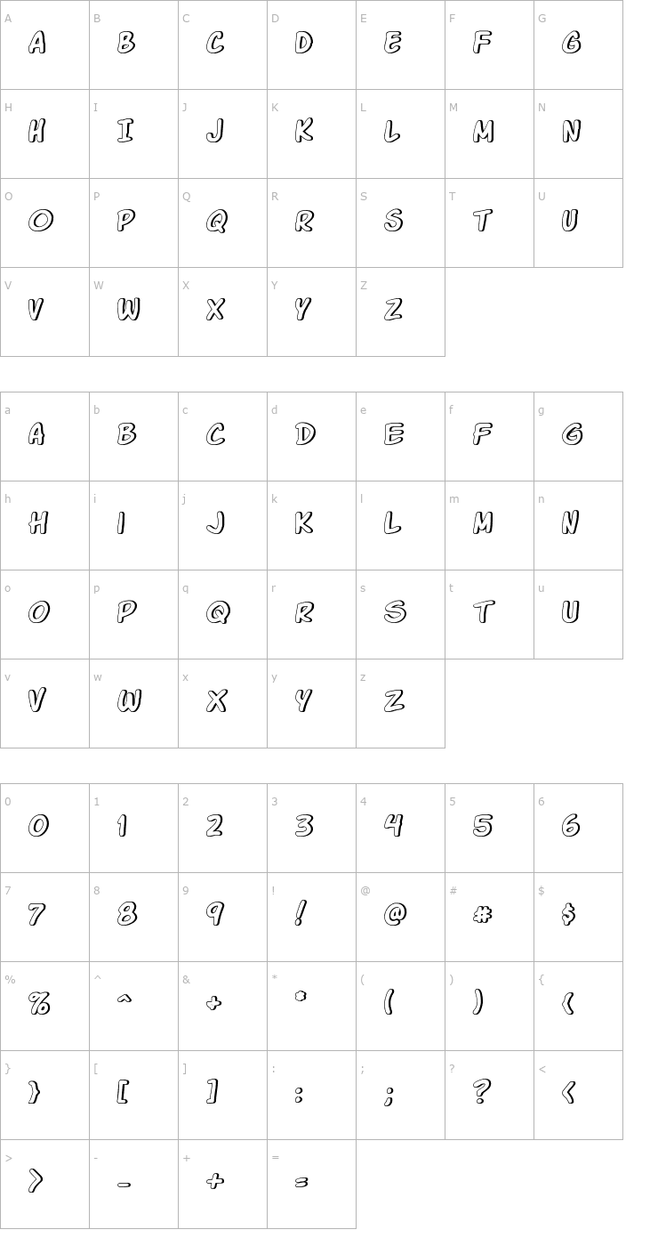 Character Map Komika Glaze Font