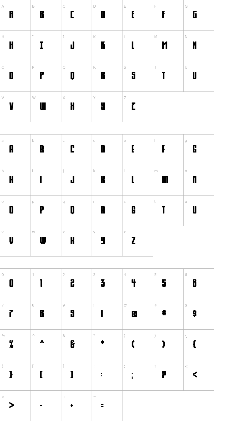 Character Map Komikahuna Font