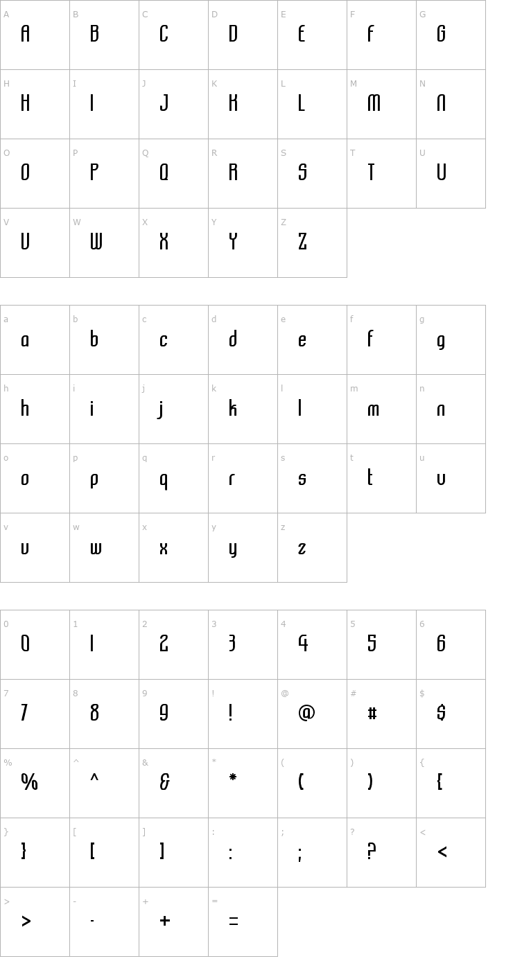 Character Map Komikazba Font