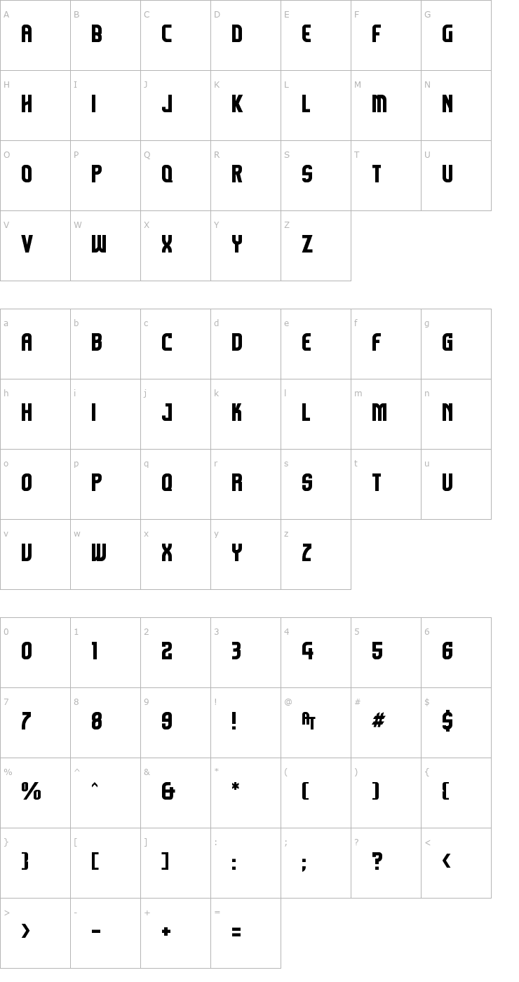 Character Map Komikazoom Font