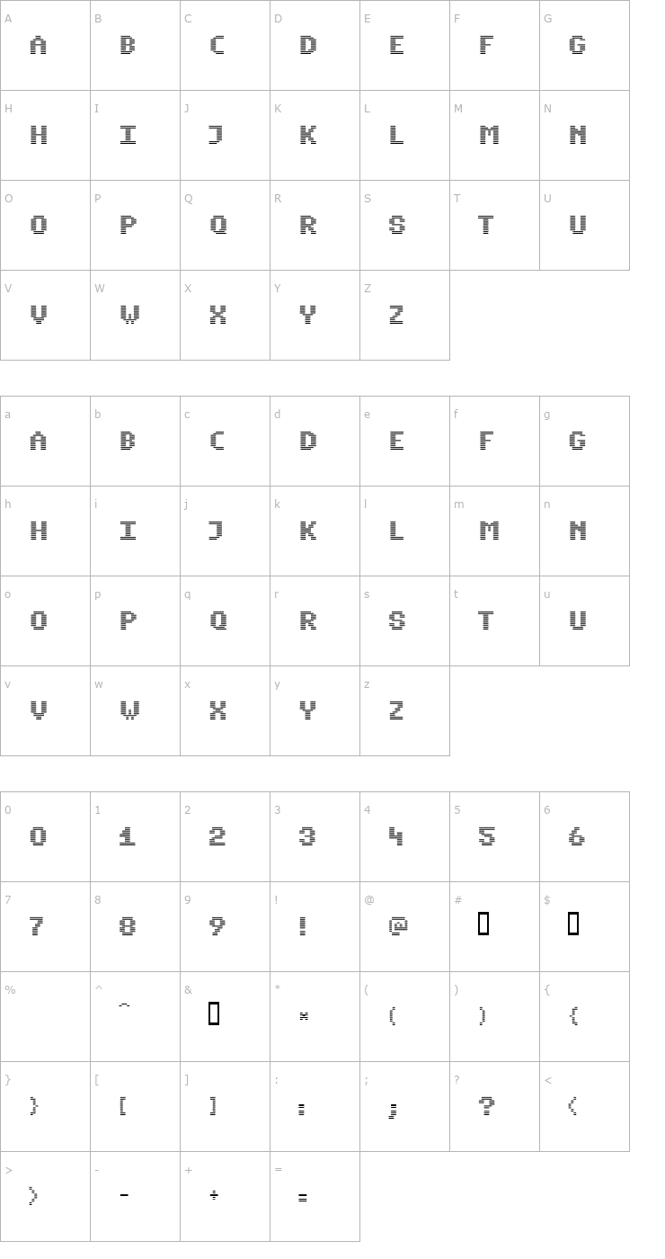 Character Map Komodore Normal Font