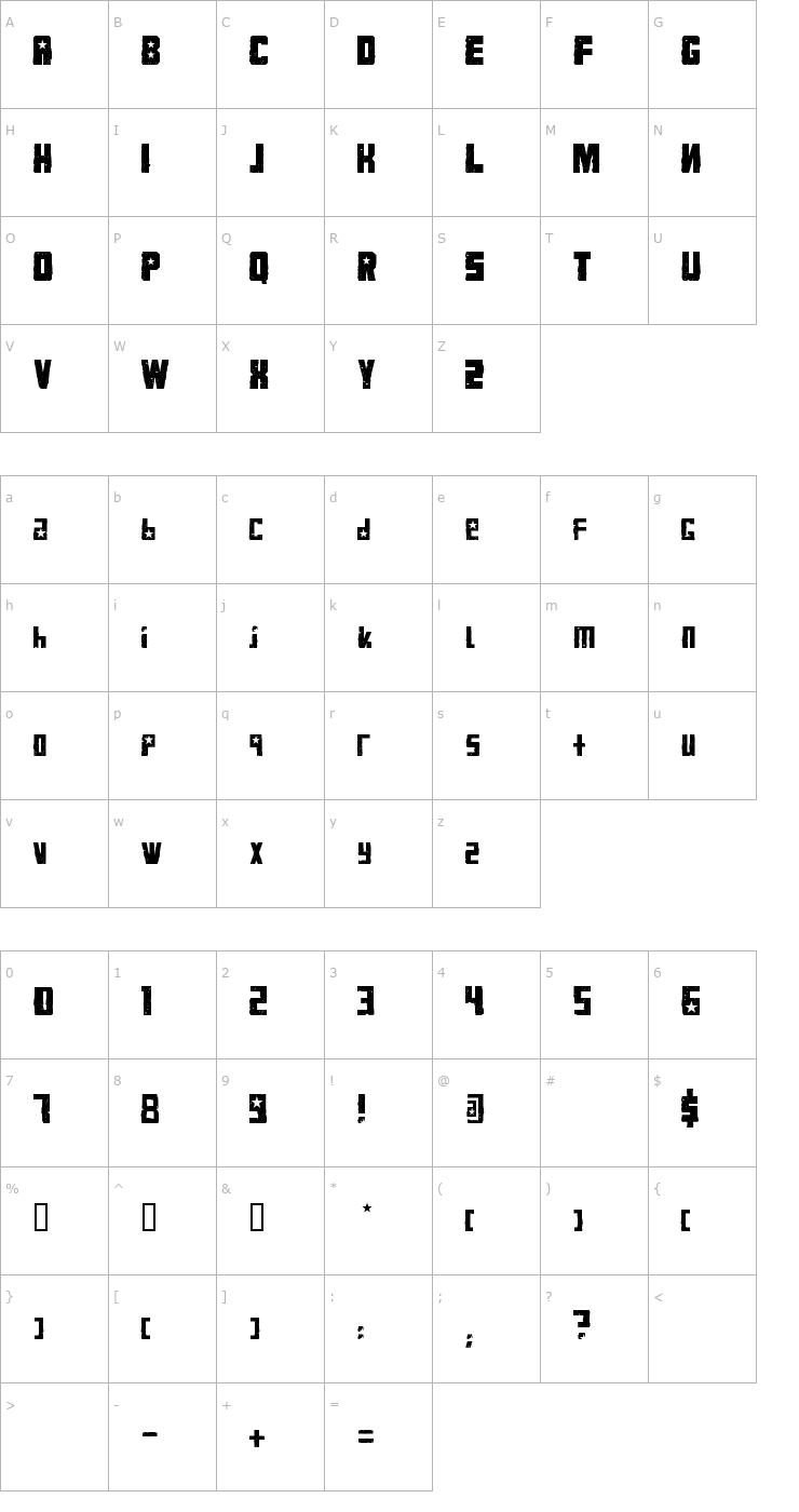 Character Map KonQa Black Font