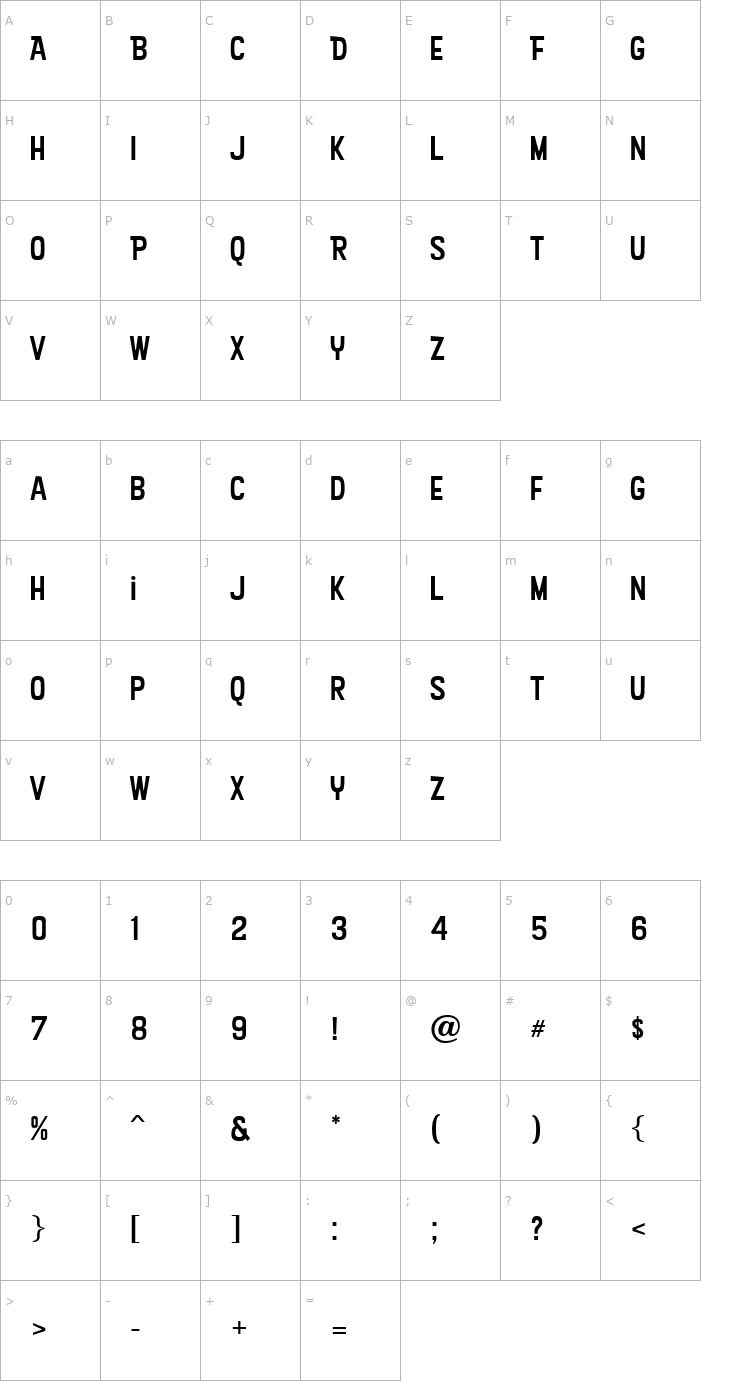 Character Map KonTikiAlohaJF Font