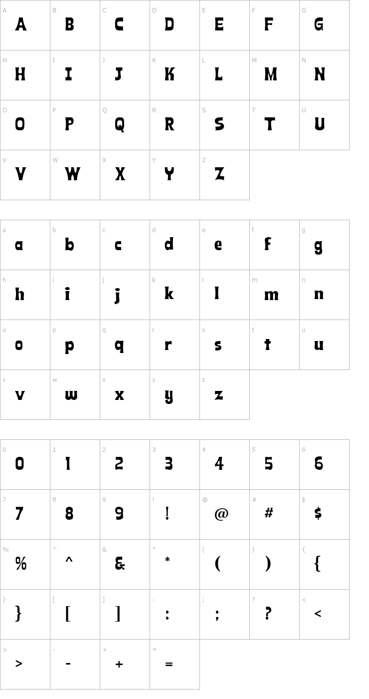 Character Map KonTikiTraderJF Font