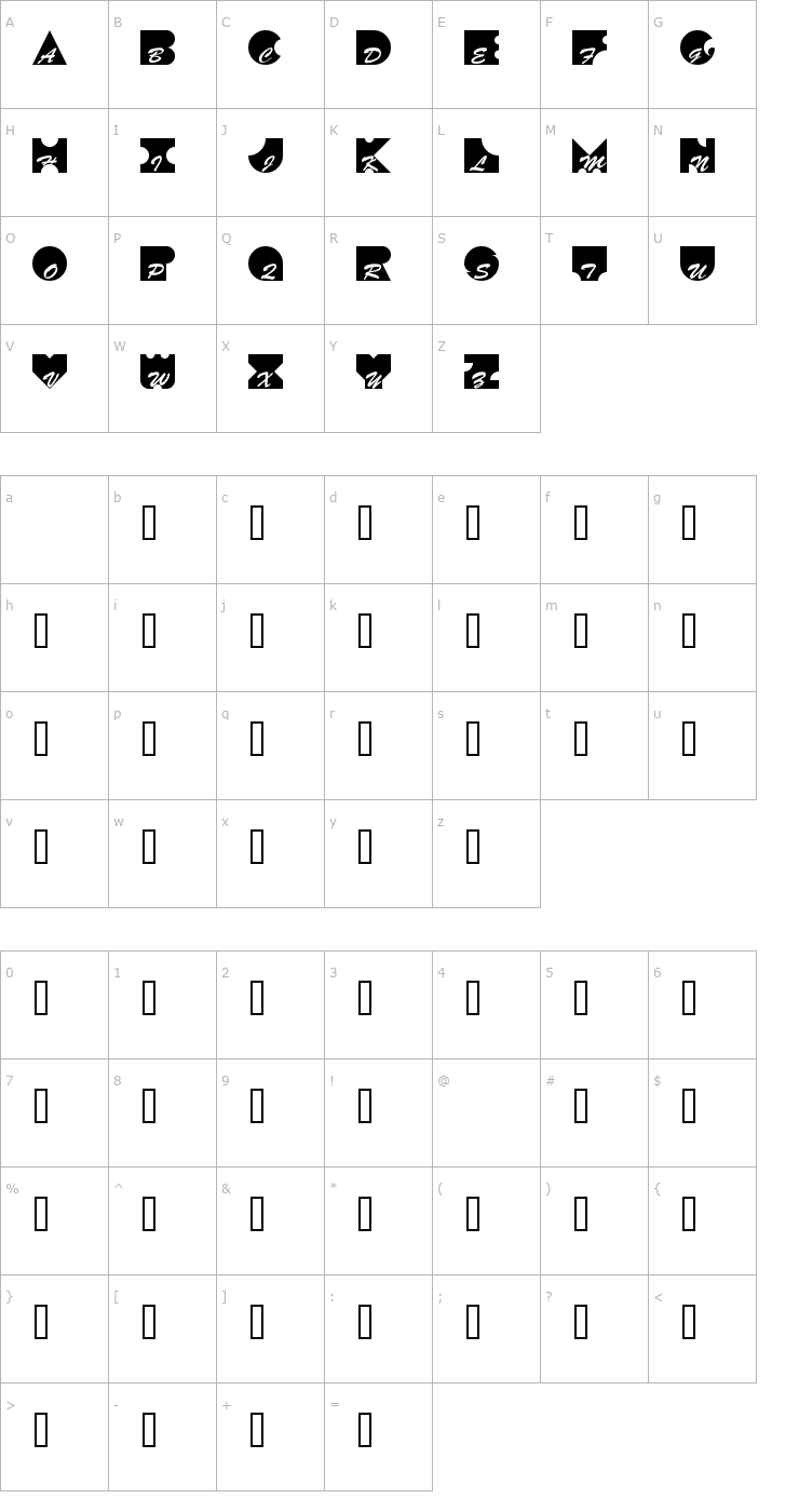 Character Map Kontrast Font