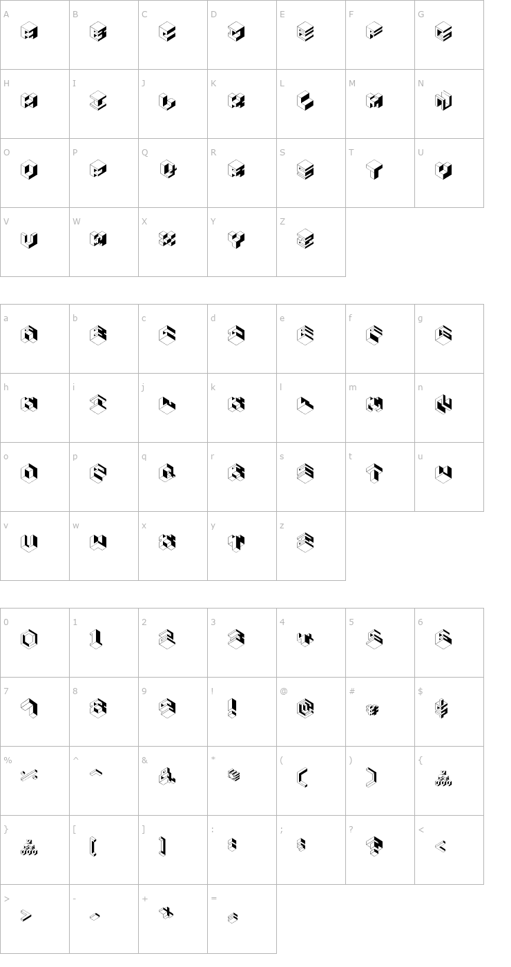 Character Map Koobz Font