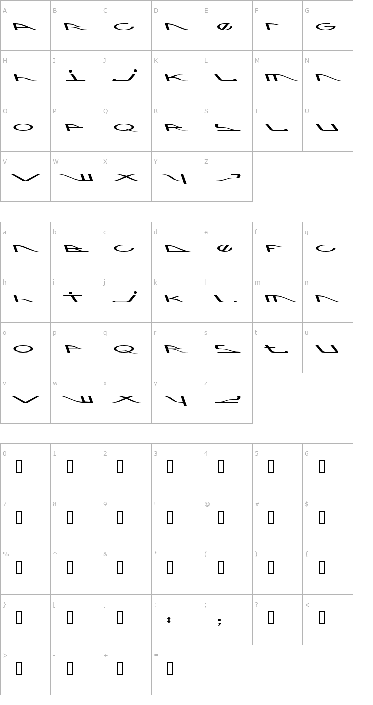 Character Map Koran Font