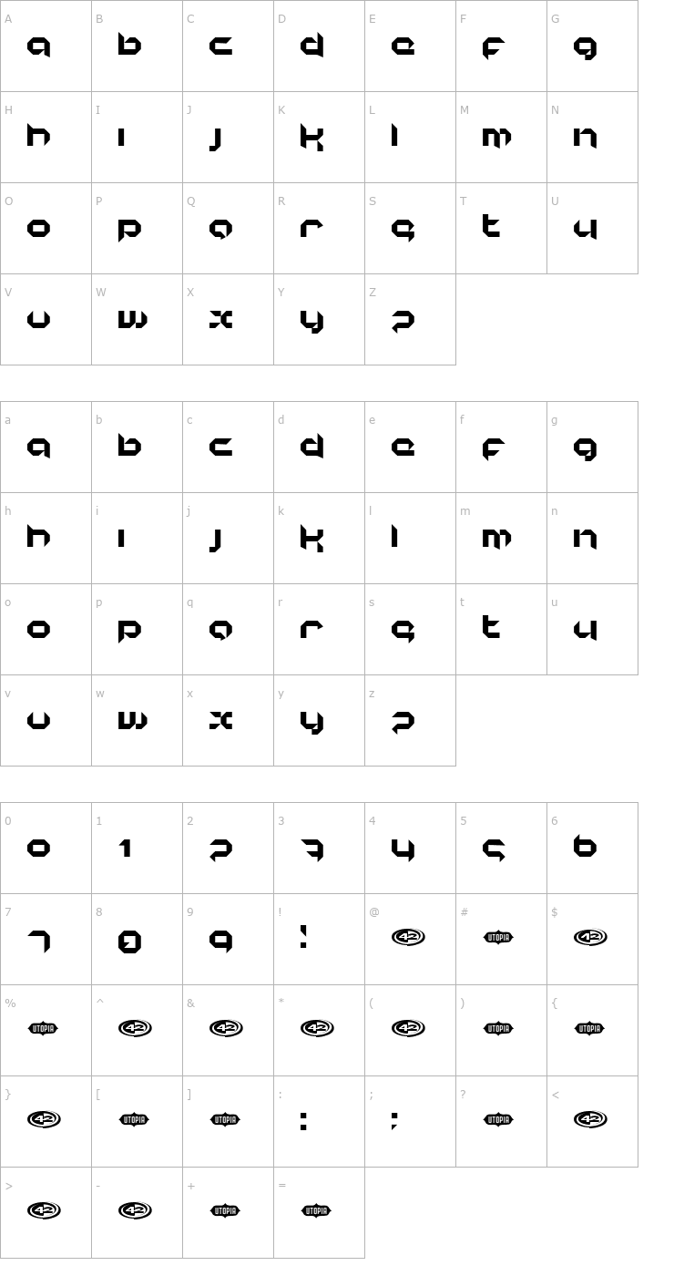 Character Map korunishi Font