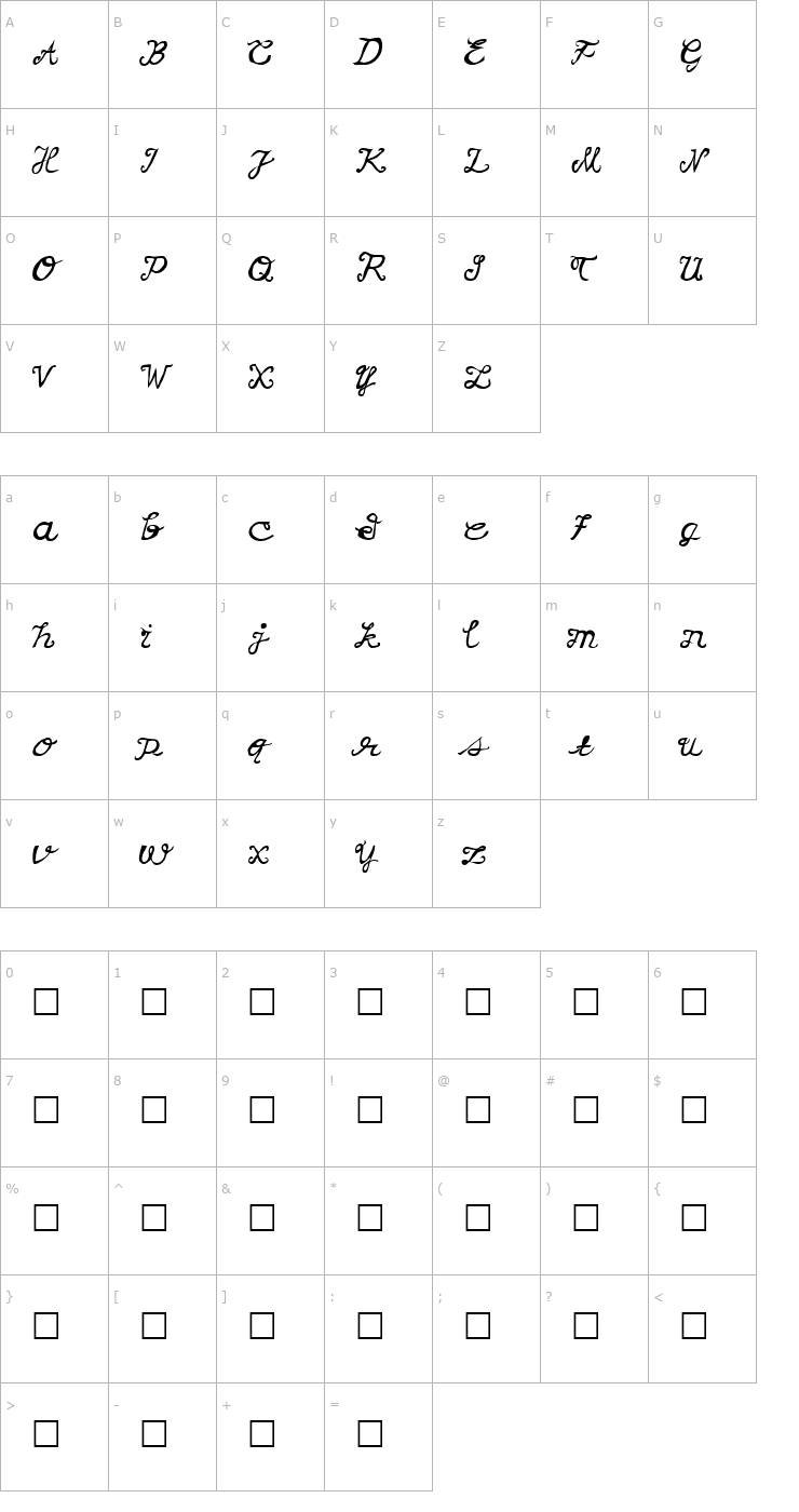 Character Map Korv Font